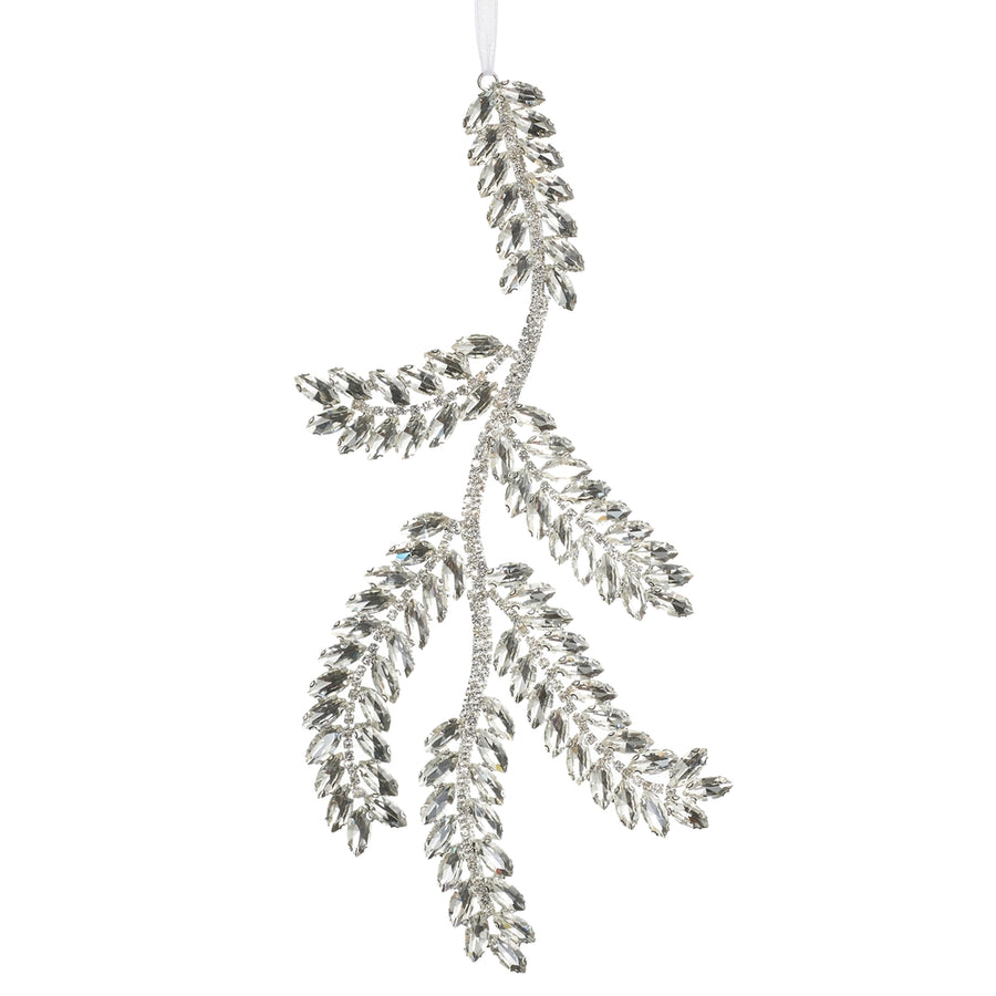 10" Clear Jewel Pine Branch Ornament