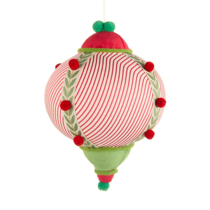 11" Red Seersucker Ornament