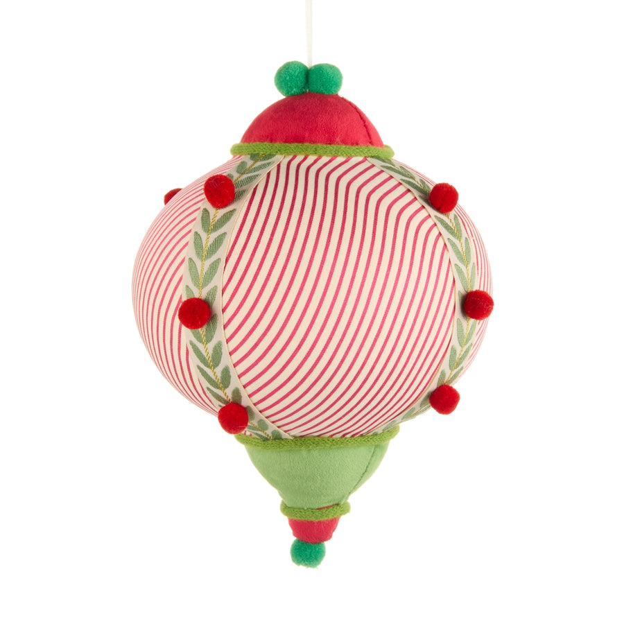 11" Red Seersucker Ornament