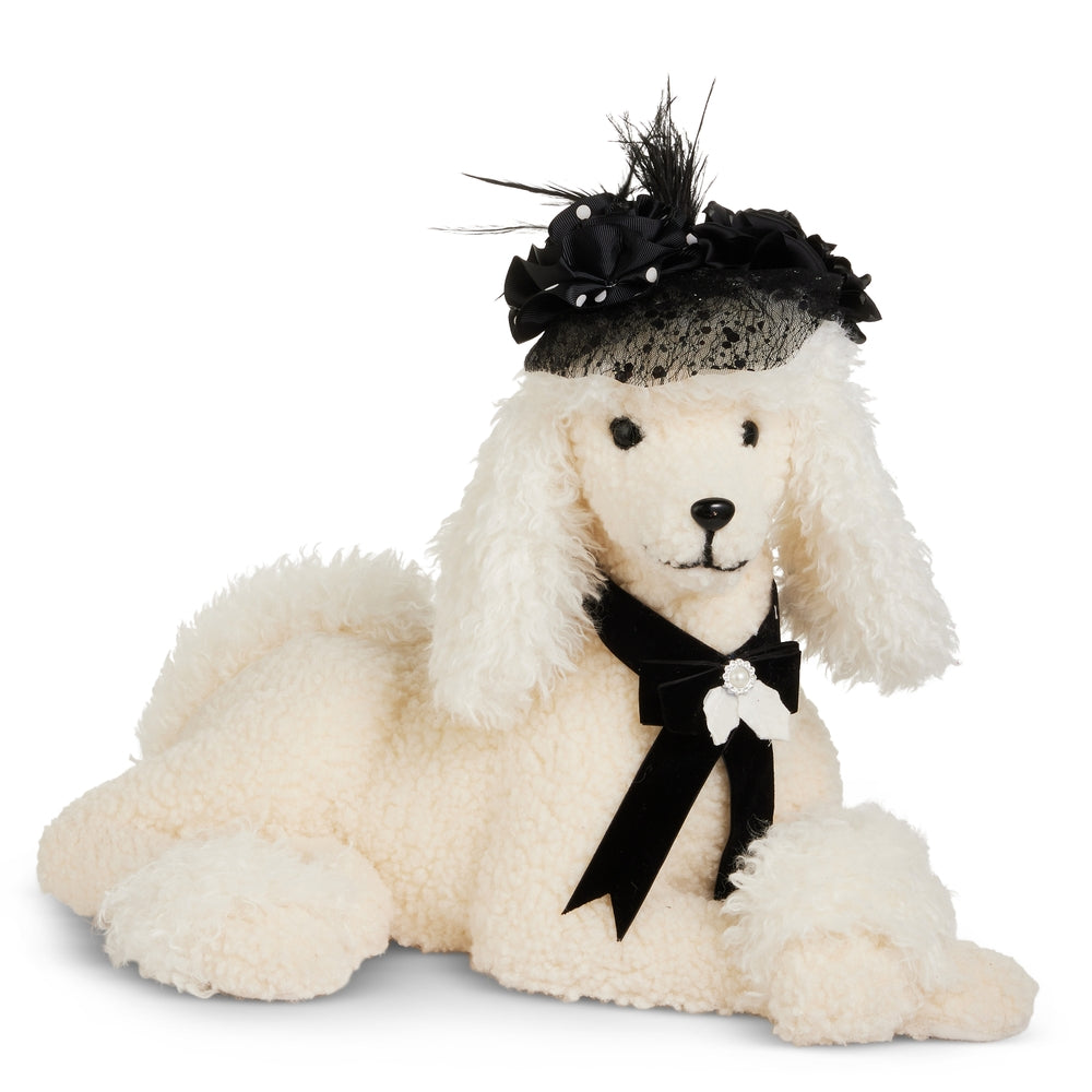 15" Cream Poodle | White