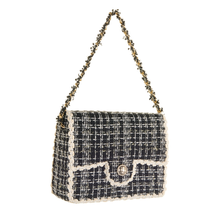 6.5" Black Tweed Purse Ornament