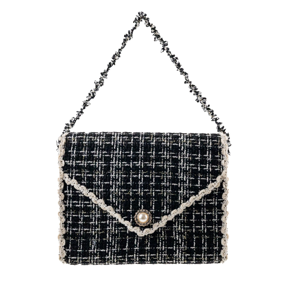 6.5" Black Tweed Purse Ornament - Foam And Polyester