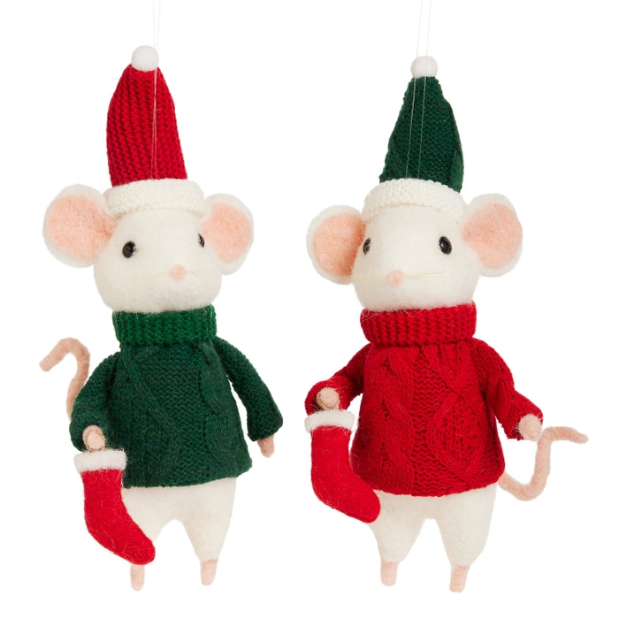11" Sweater Weather Mouse Ornament