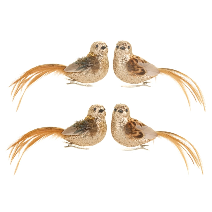 6" Gold Bird Clip-on Ornament