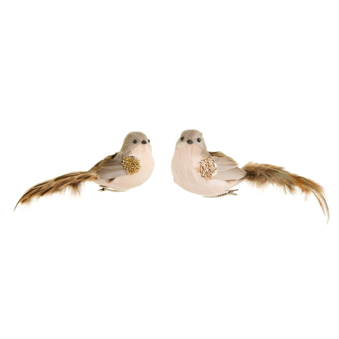 8" Feathered Bird Clip-on Ornament