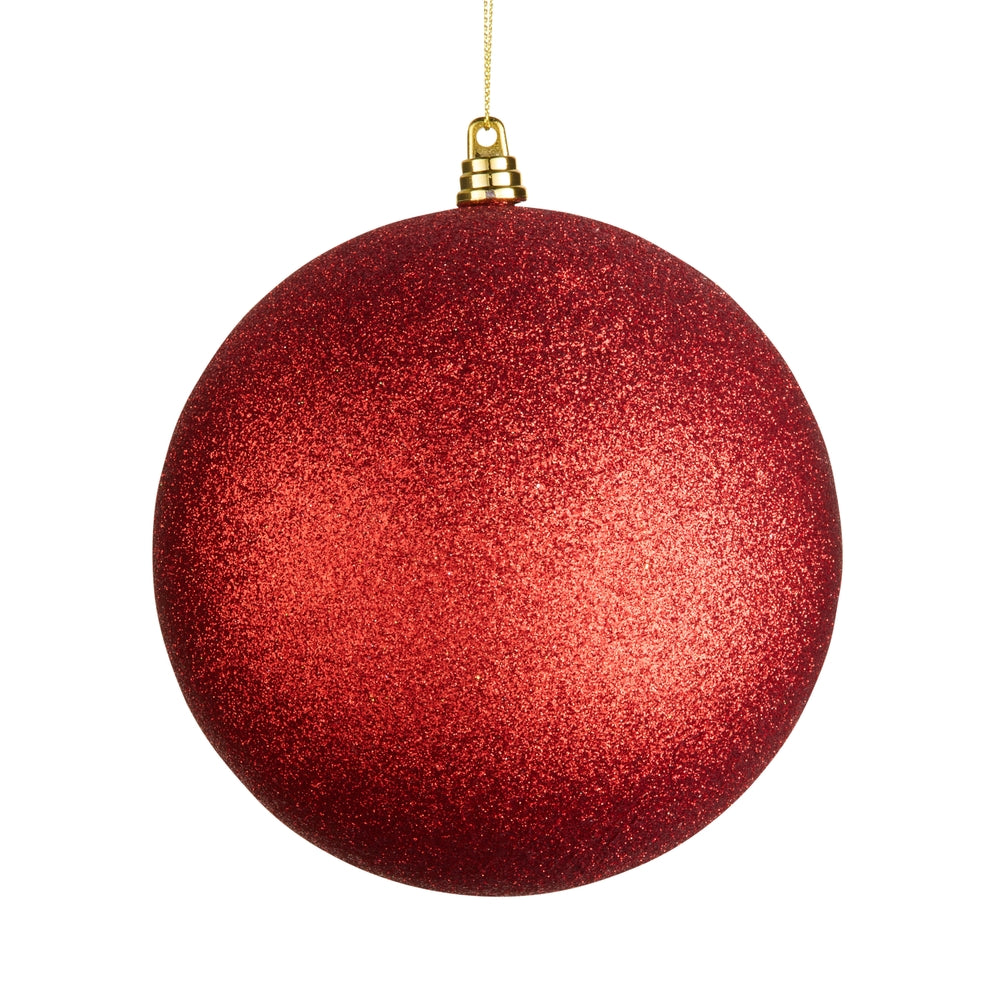 6" Red Glitter Ball Ornament