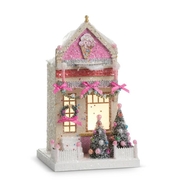 12" Lighted Paper Ice Cream Shop
