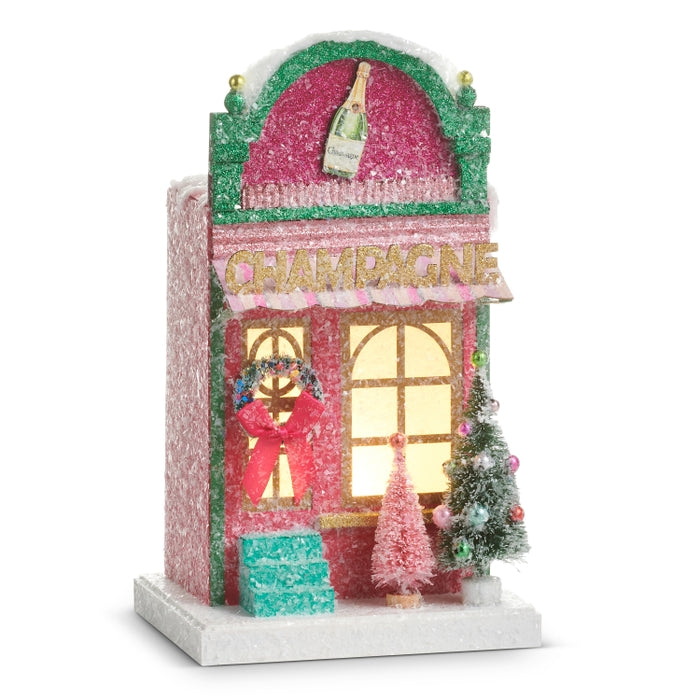 Lighted Paper Champagne Lounge 10.75 Inch Pink