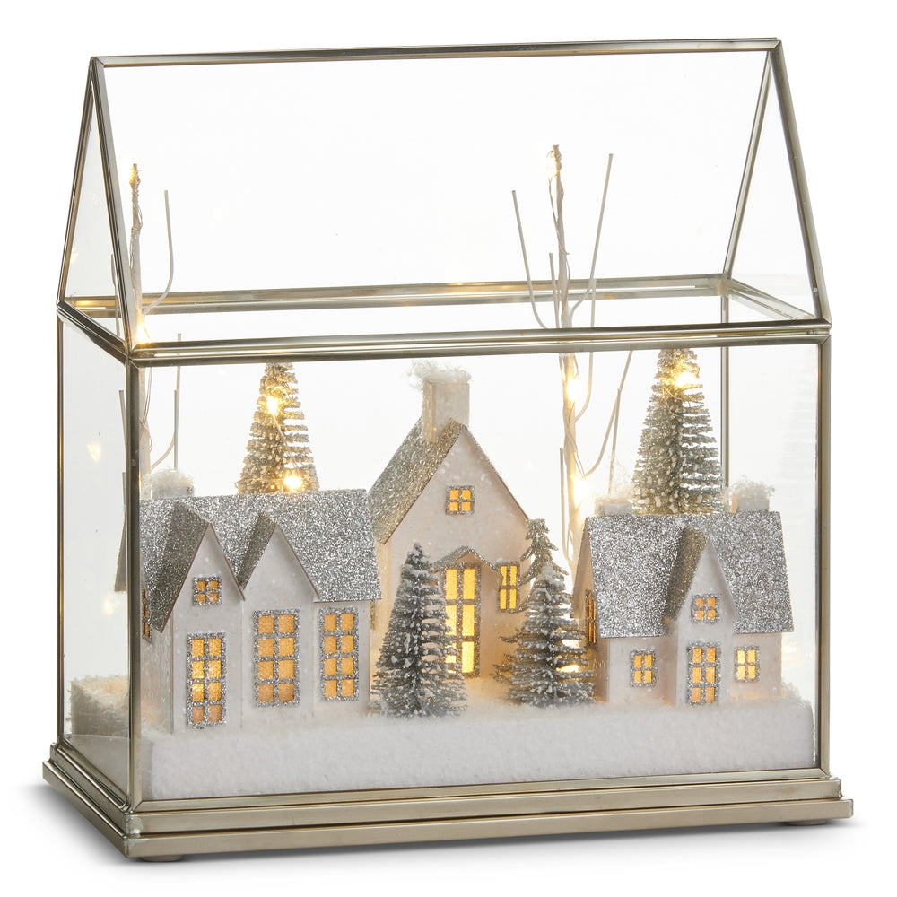 8.75" Snow City Lighted Terrarium