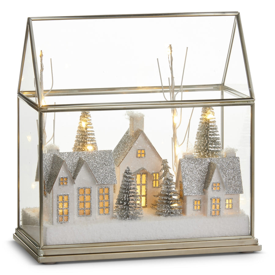 8.75" Snow City Lighted Terrarium
