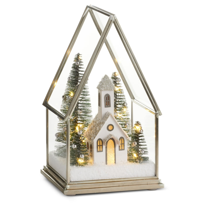 8.5" Lighted Church Terrarium