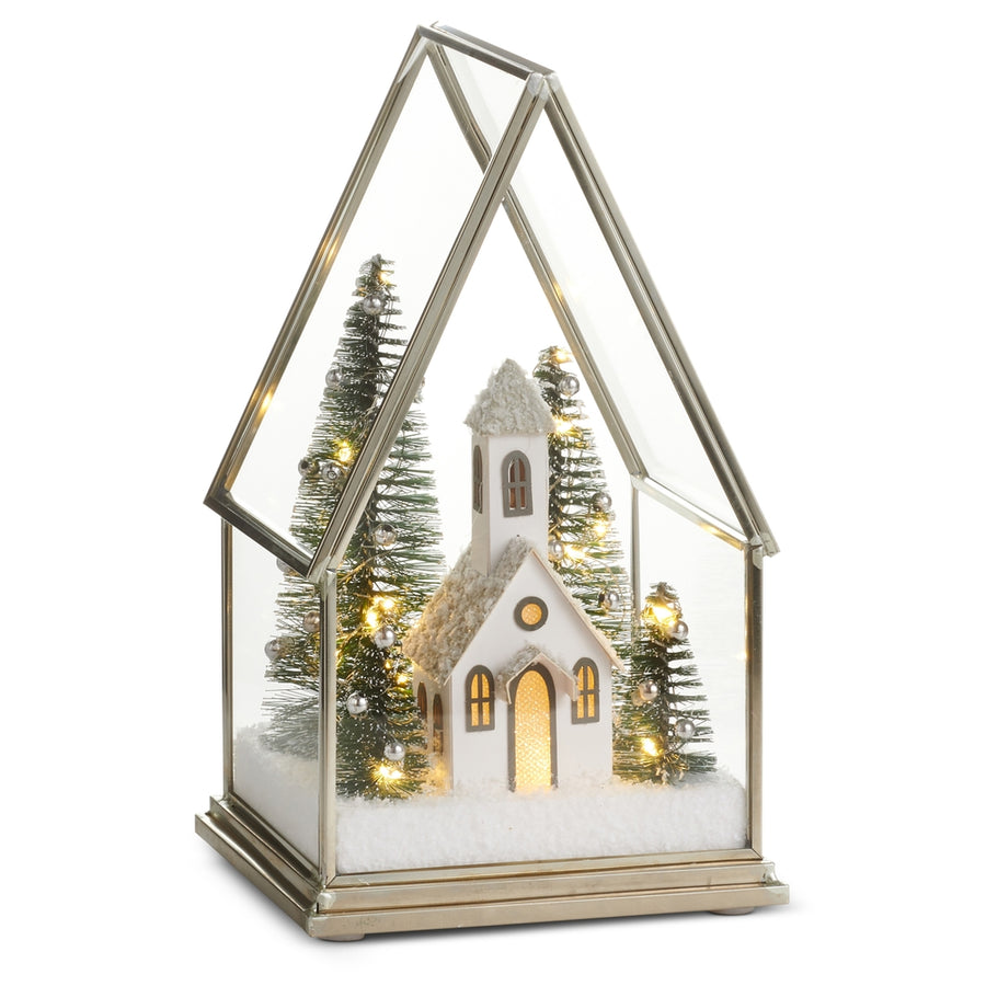 8.5" Lighted Church Terrarium
