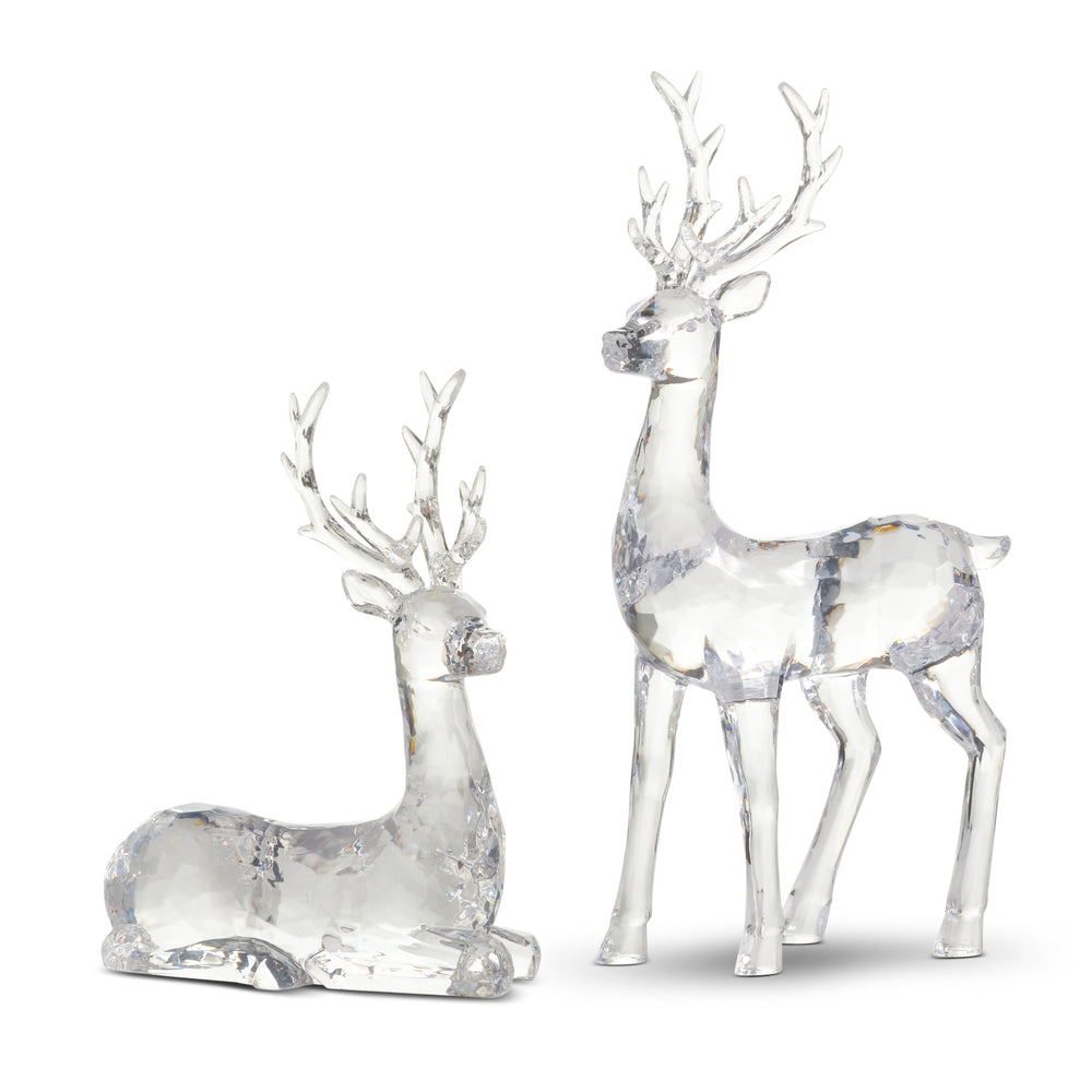 13.25" Clear Sculpted Acrylic Deer