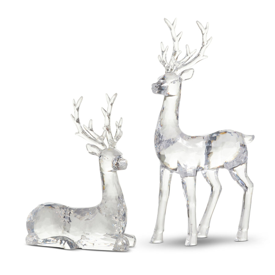 13.25" Clear Sculpted Acrylic Deer