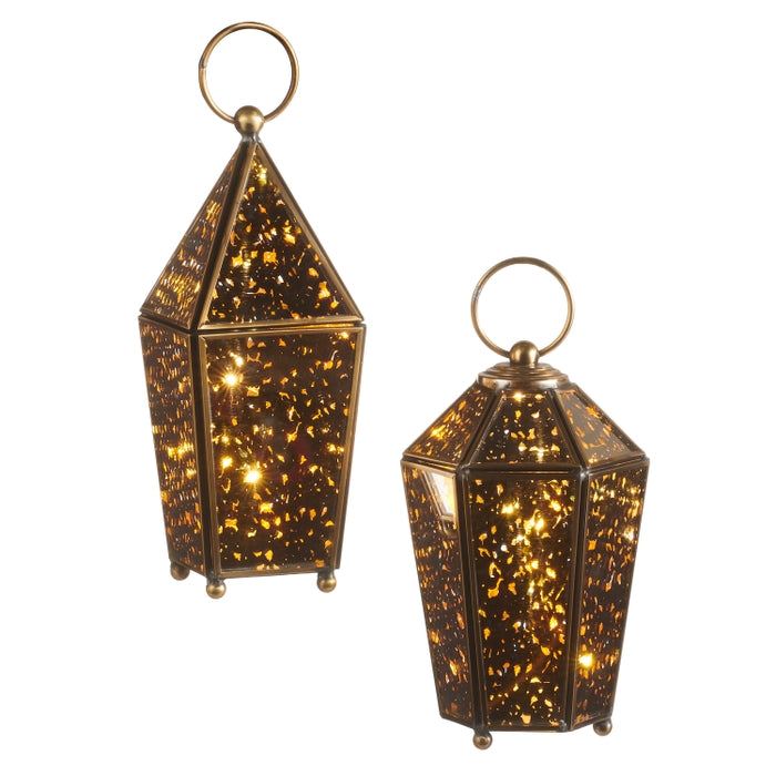 7.25" Lighted Antiqued Lantern Ornament