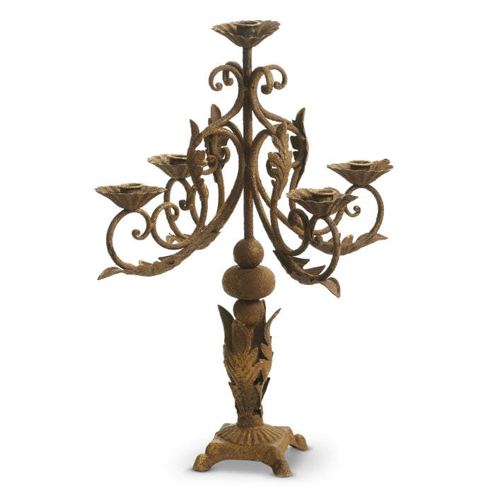 19.75" Antique Gold Candelabra