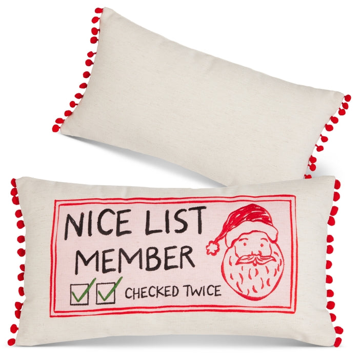 21" Nice List Lumbar Pillow