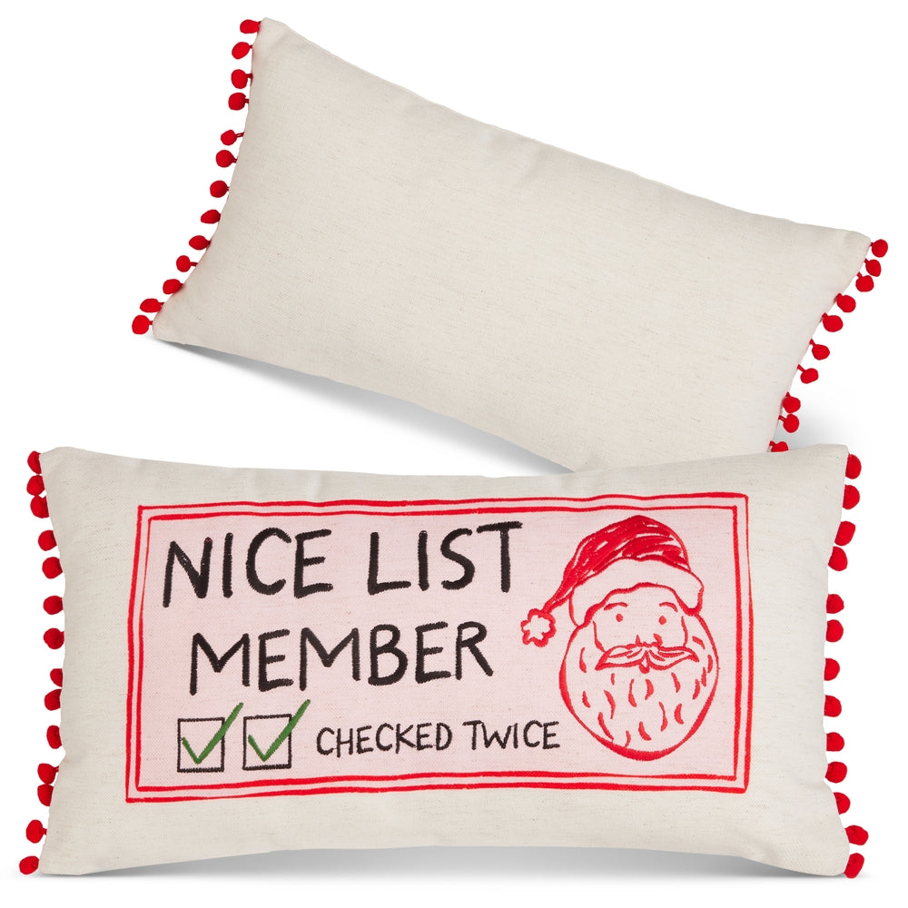 21" Nice List Lumbar Pillow