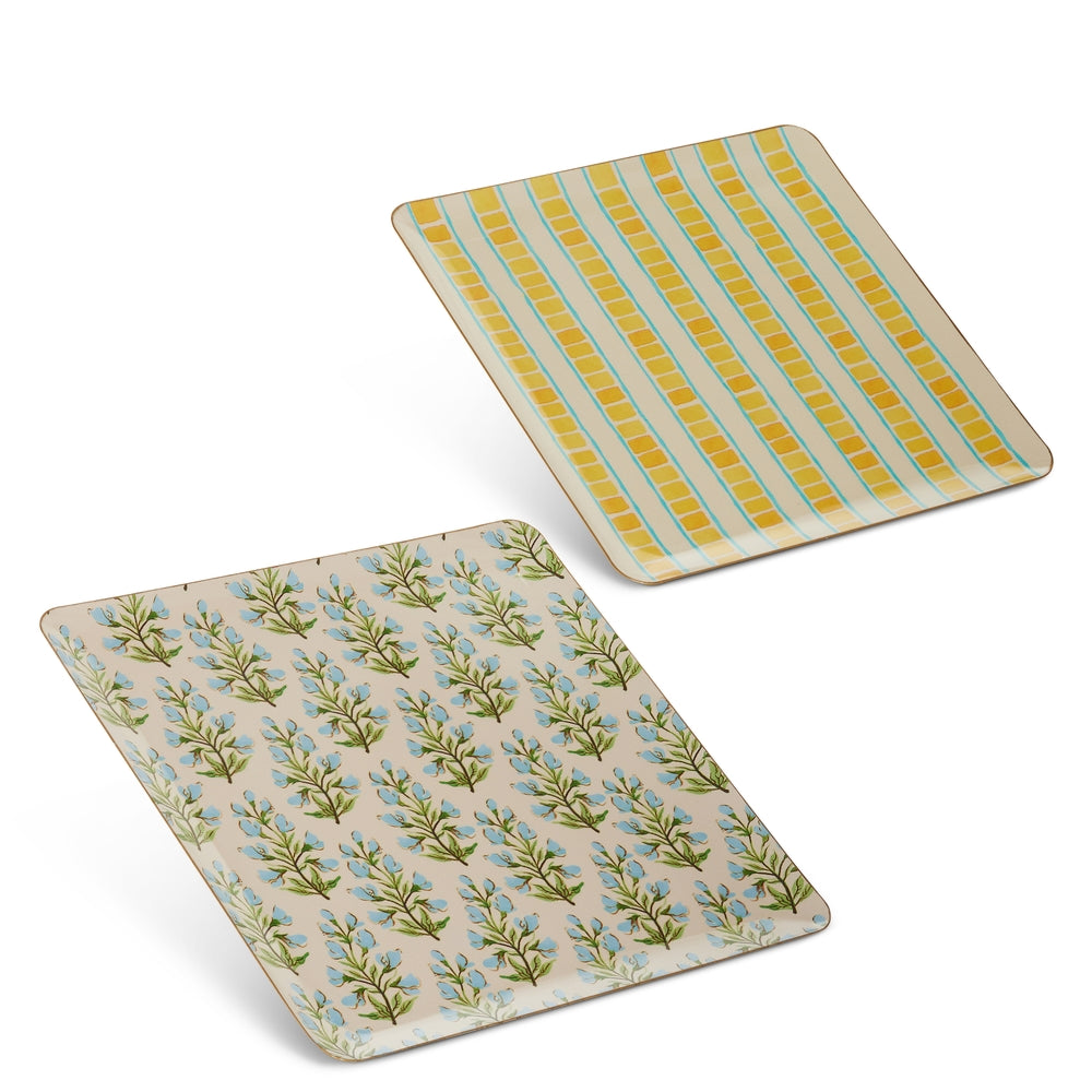 12" Floral Tile Trays