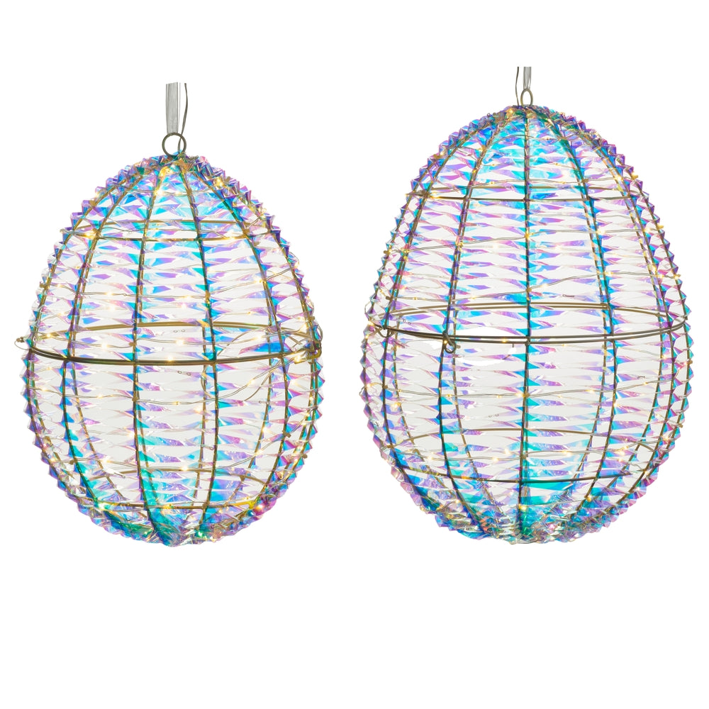 20.5" Lighted Hanging Mylar Eggs
