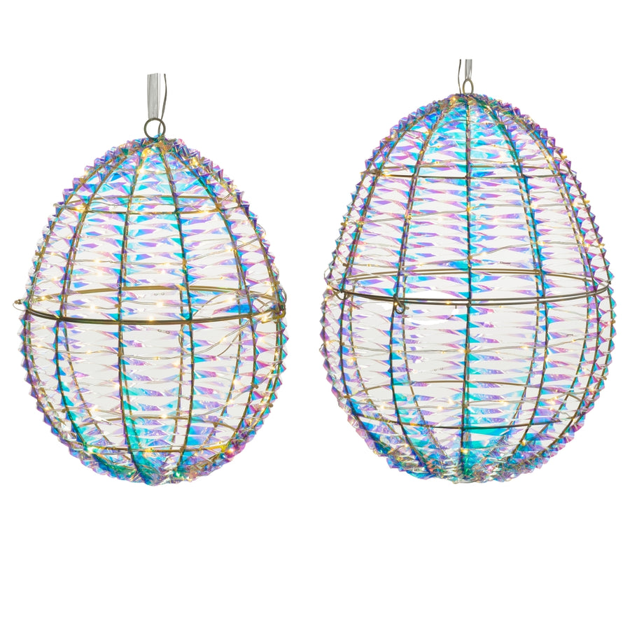 20.5" Lighted Hanging Mylar Eggs