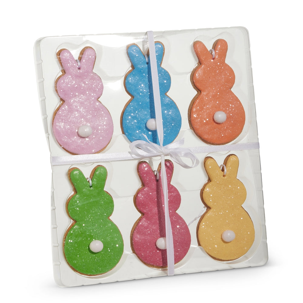 4.5" Box of Bunny Gingerbread Cookie Ornaments