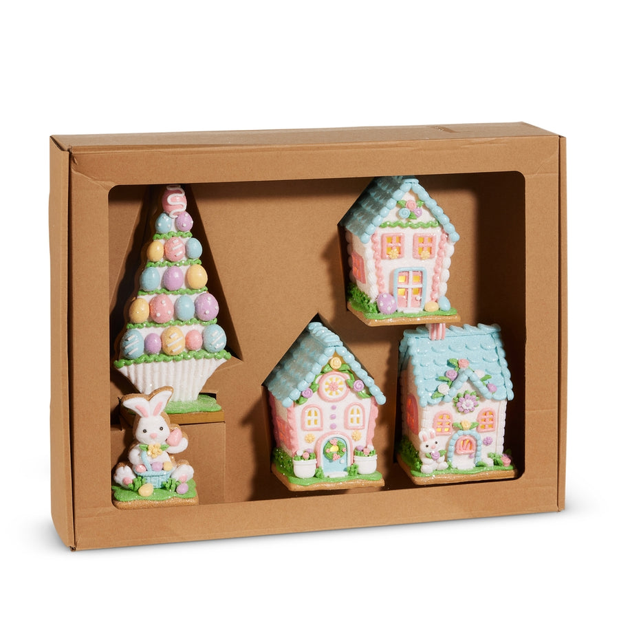 8.25" Box of Lighted Springtime Gingerbread Collective