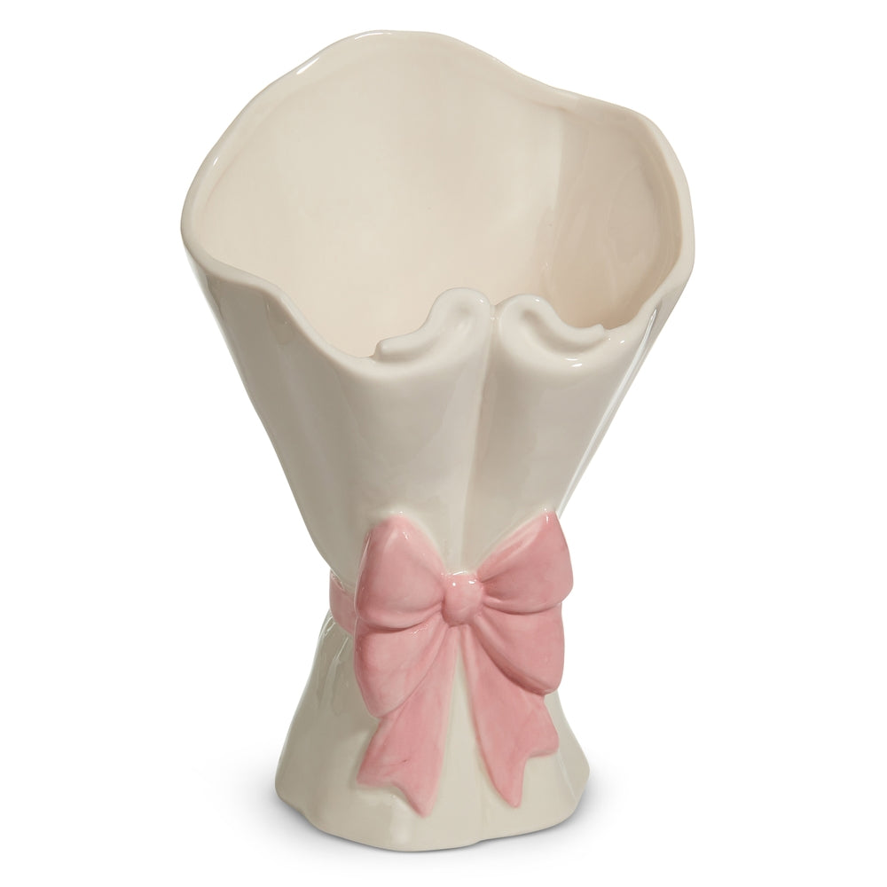 8.5" Pink Bow Planter