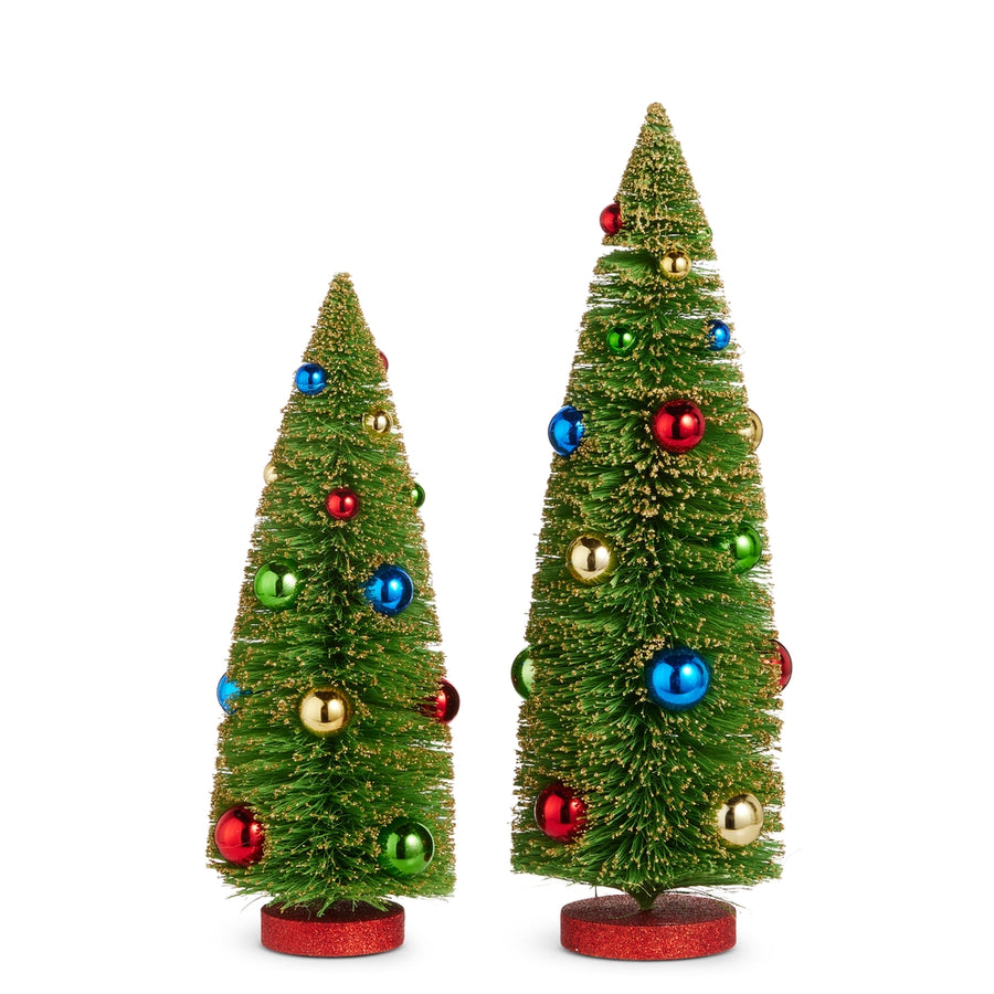 15" Bottle Brush Tree with Multicolor Ornaments