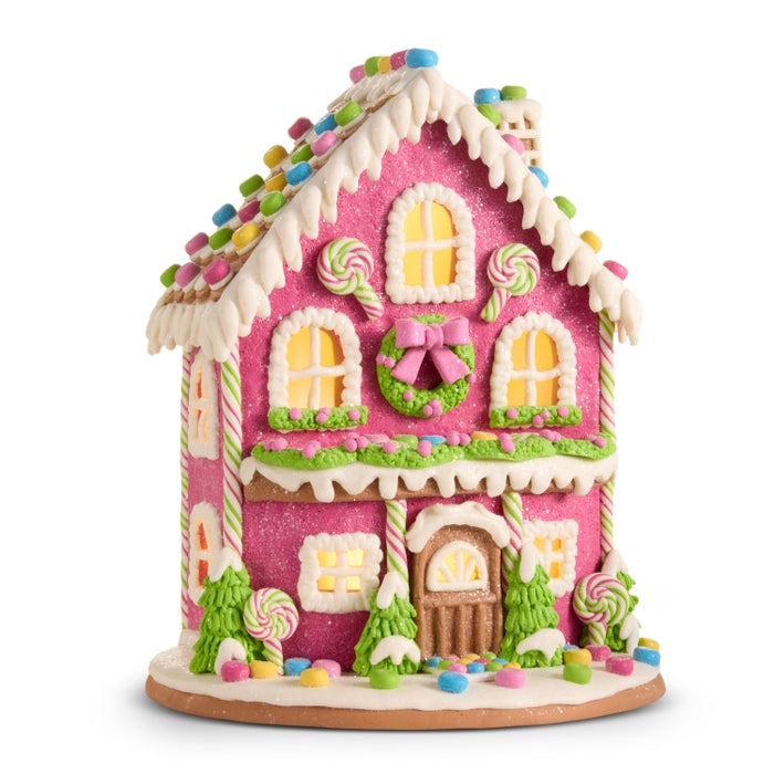 12 Inch Bright Gingerbread House Made of Clay Dough