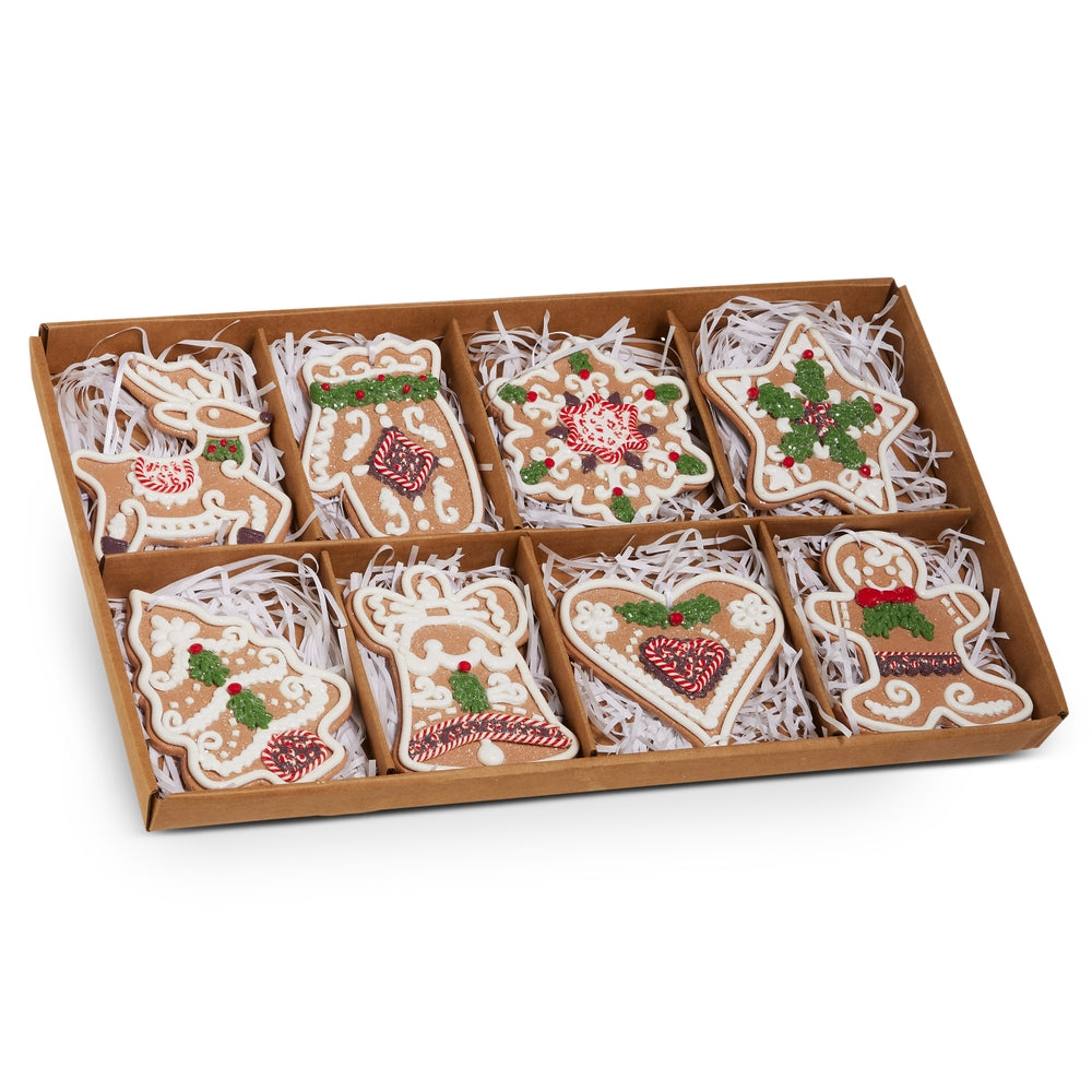 4.75" Box of Decorated Gingerbread Cookie Ornaments