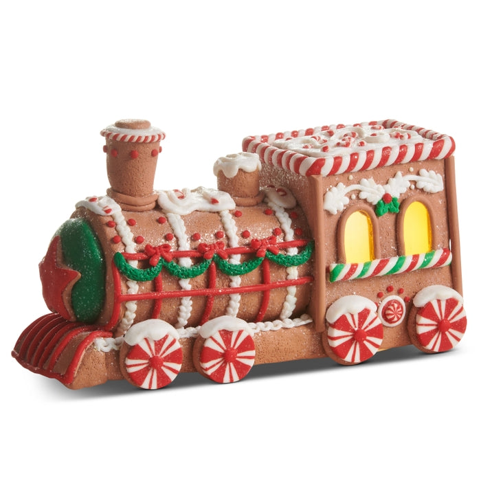 10.75" Lighted Gingerbread Train