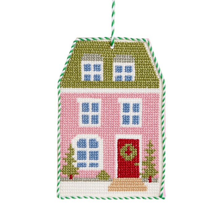 5.25" Needlepoint House Ornament