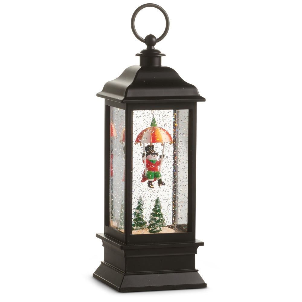 11" Animated Trapeze Freeze Lighted Water Lantern