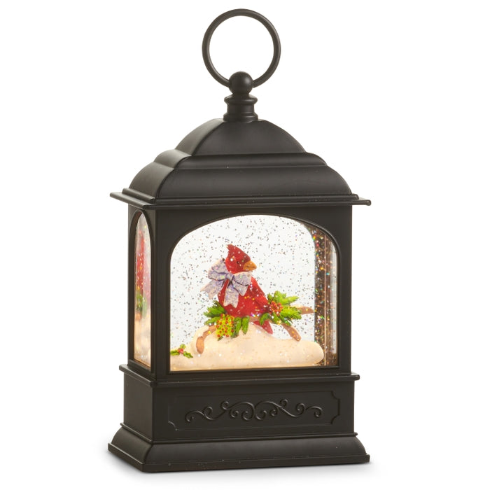 8.75" Toile Cutesy Cardinal Lighted Water Lantern
