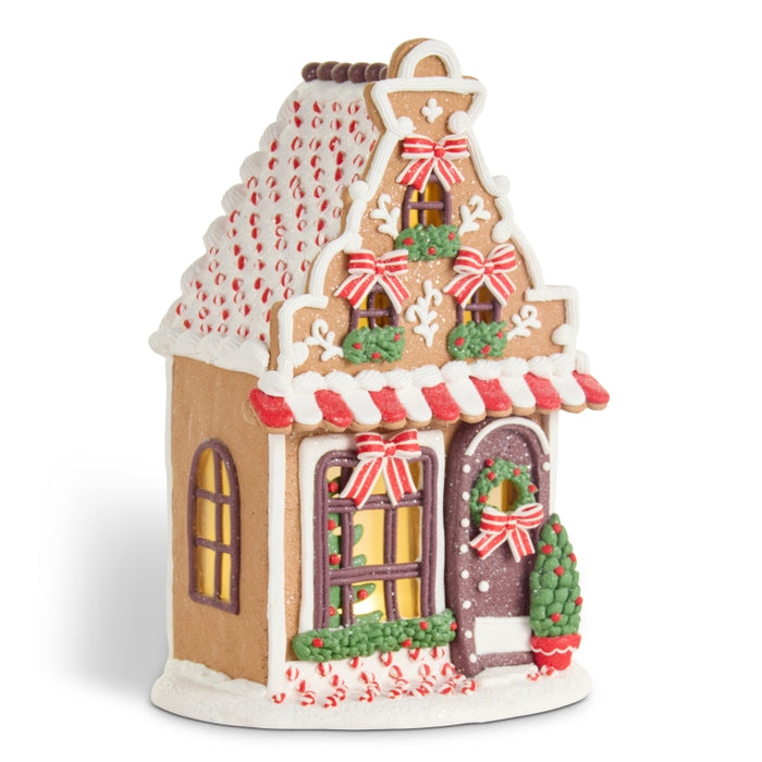11.75" Chocolate and Peppermint House