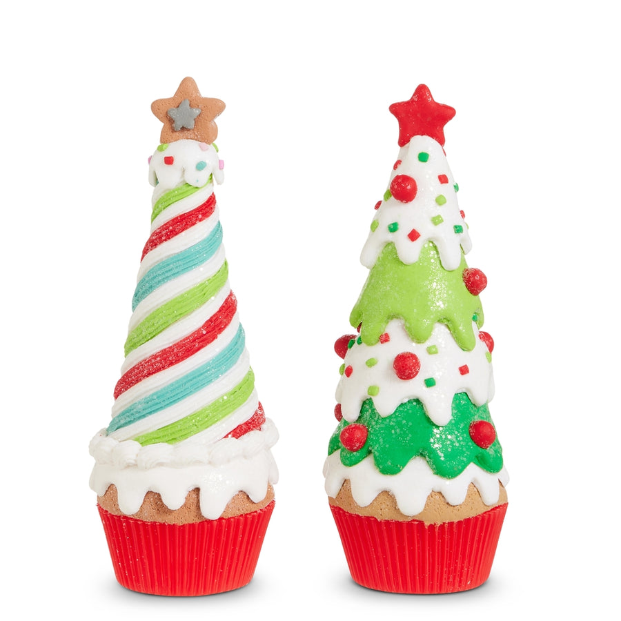 7" Green and Red Icing Tree