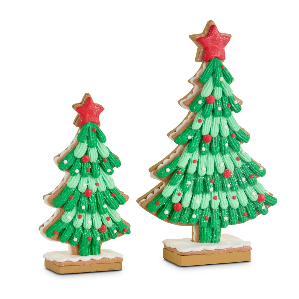 11" Green and Pink Icing Trees