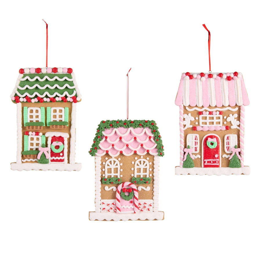 7" Gingerbread Patisserie House Ornaments