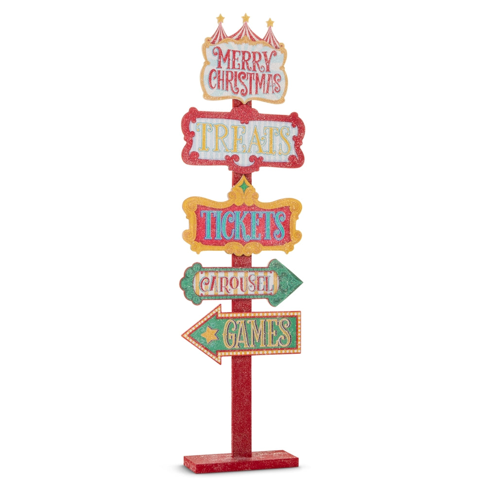 37" Christmas Circus Marquee Directional Sign