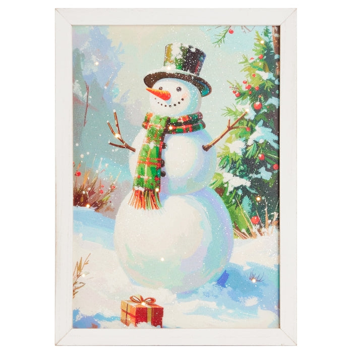 Gift Beneath the Snowman 16" Framed Lit Print