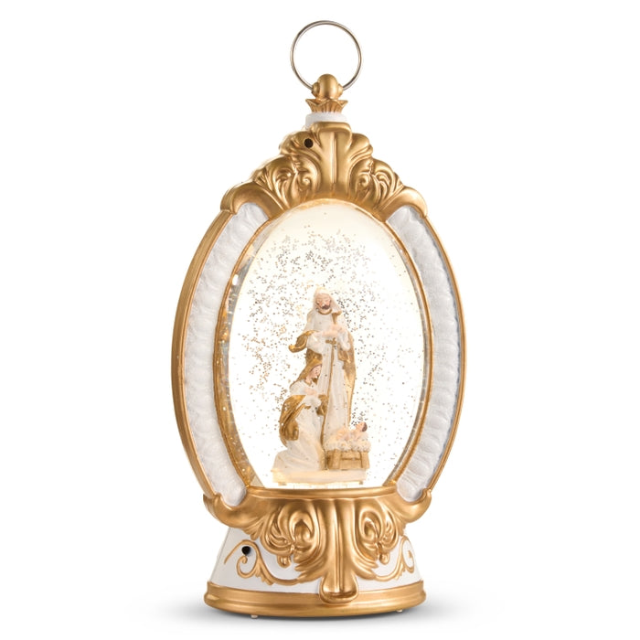 12" Musical Lighted Holy Family Water Lantern