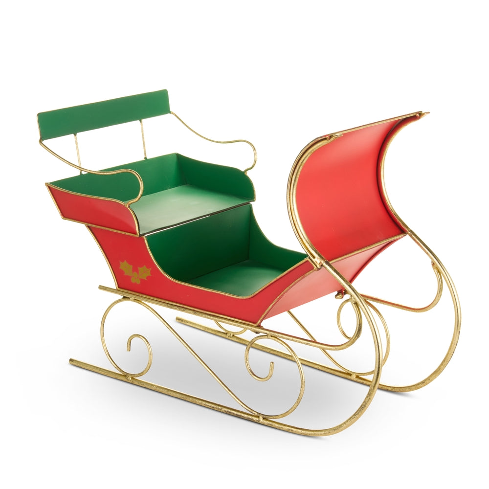25" Red, Green, and Gold Sleigh