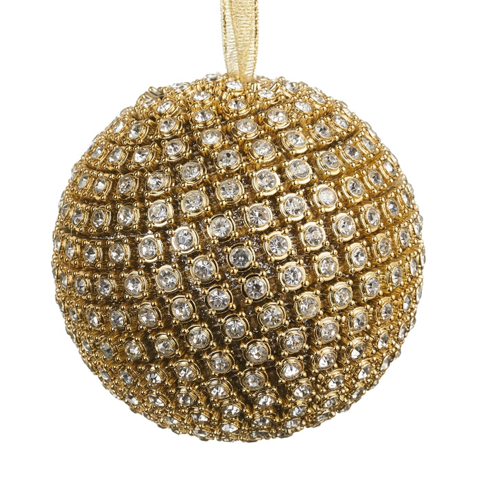 4" Gold Rhinestone Ball Ornament