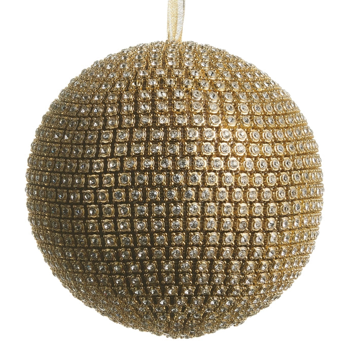 7" Gold Rhinestone Ball Ornament