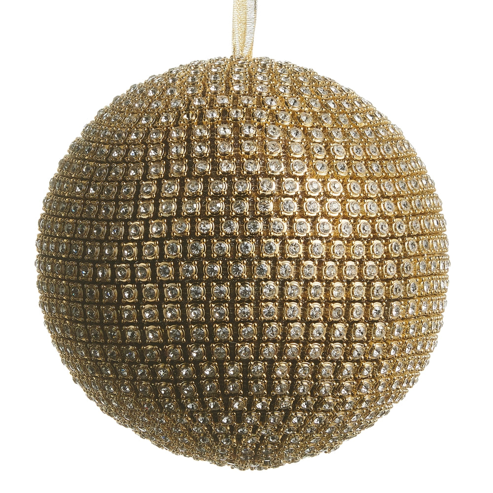 7" Gold Rhinestone Ball Ornament