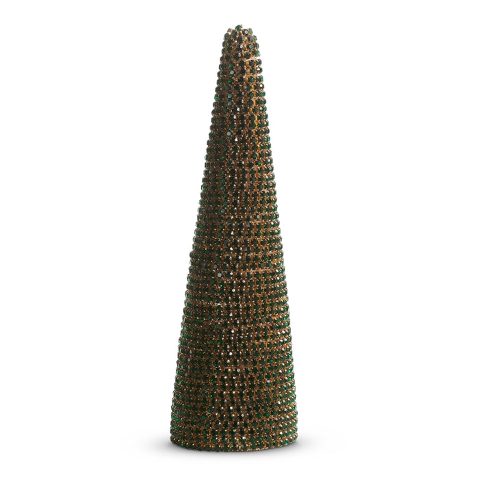 13" Green Rhinestone Tree