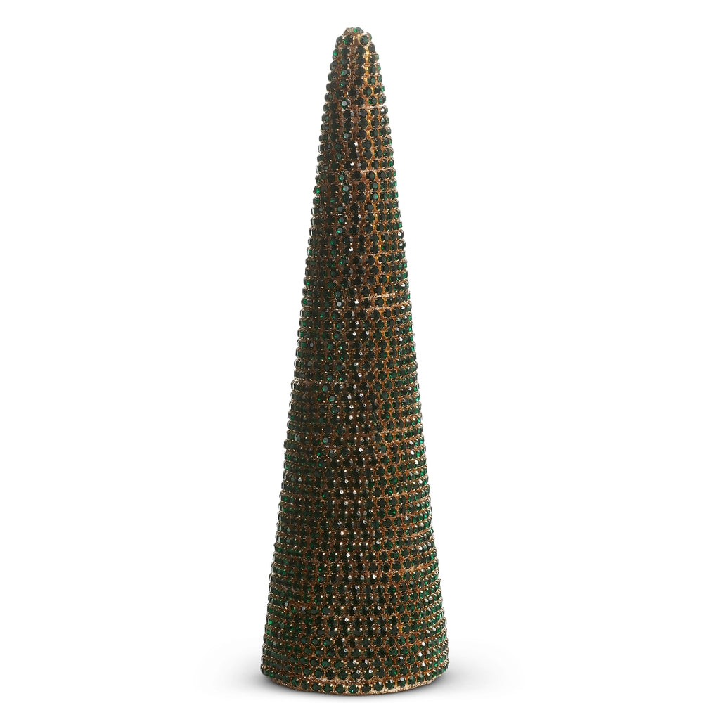 15.25" Green Rhinestone Tree