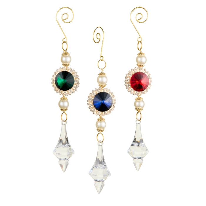 6" Colored Jewel Drop Ornament