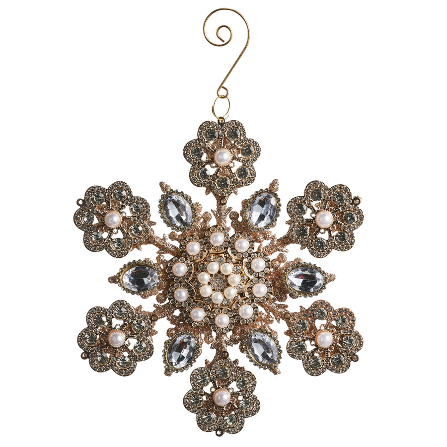 6.25" Pearl and Jewel Snowflake Ornament